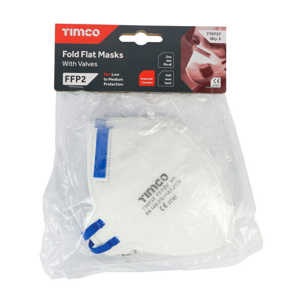 FFP2 Fold Flat Mask - Valved-One Size