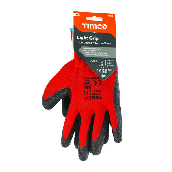 Light Grip Glove Latex Crinkle-X Large