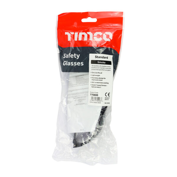 Standard Safety Glasses Smoke-One Size