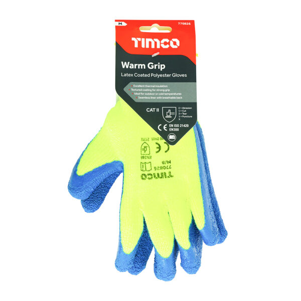 Warm Grip Glove Latex Crinkle-Medium