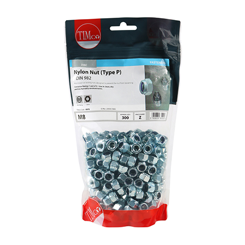 Nylon Nut Type P DIN 982 BZP-M8