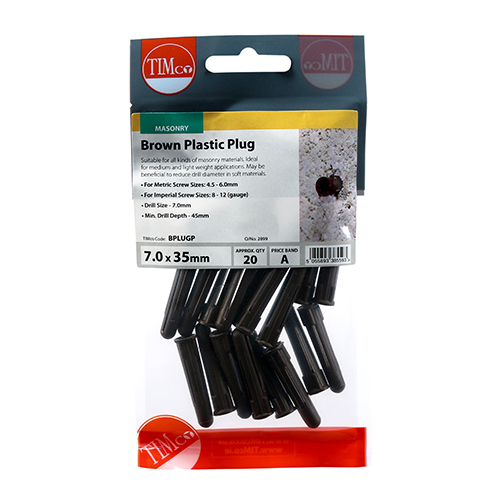 Brown Plastic Plug-36mm