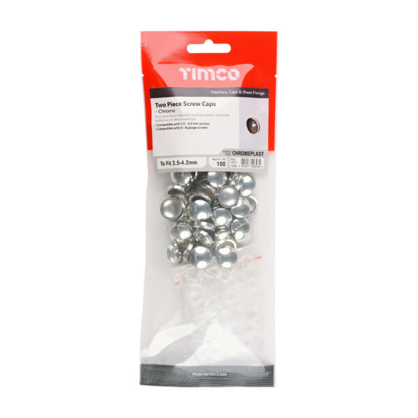 Two Piece Screw Cap - Chrome-To fit 3.5 to 4.2 Screw