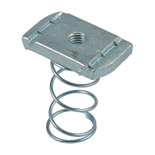 Channel Nut Long Spring BZP-M6