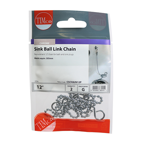 Sink Ball Link Chains - Chrome-12"