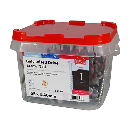 Drive Screw - Galvanised-65 x 5.40