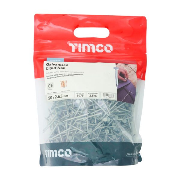 Clout Nails - Galvanised-50 x 2.65