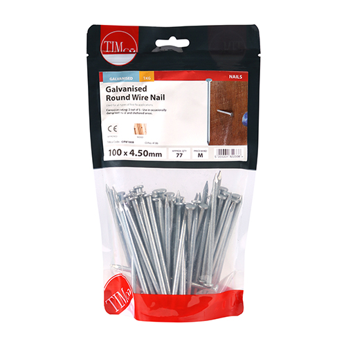 Round Wire Nail - Galvanised-100 x 4.50