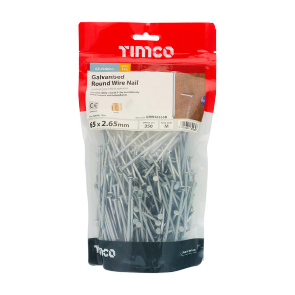 Round Wire Nail - Galvanised-65 x 2.65