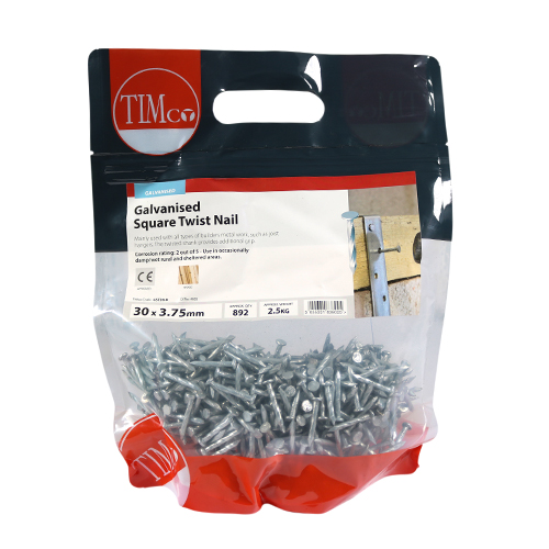 Square Twist Nail - Galvanised-30 x 3.75