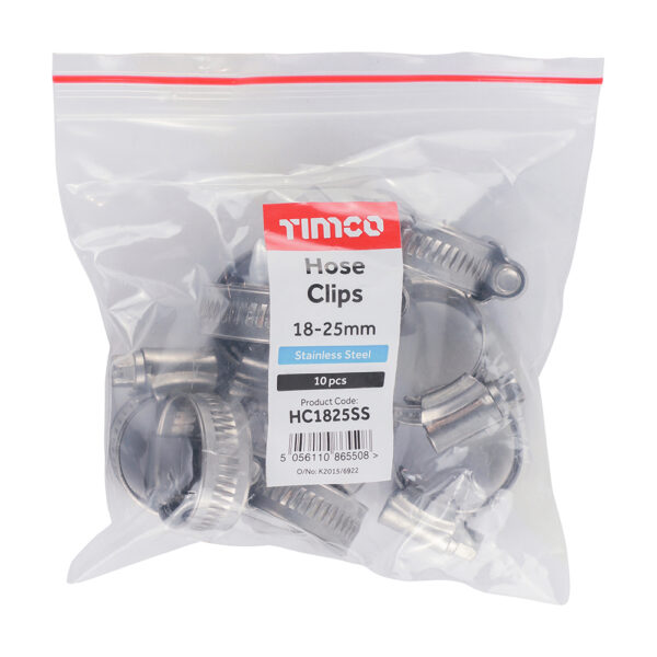 Hose Clips - Stainless Steel-18 - 25mm