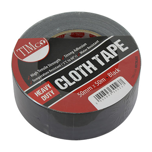 Heavy Duty Cloth Tape Black-50m x 50mm