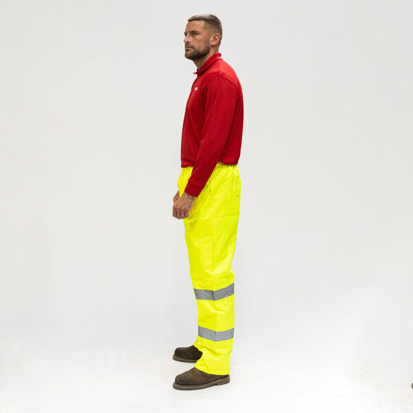 Hi-Vis Elastic Trousers Yellow-X Large