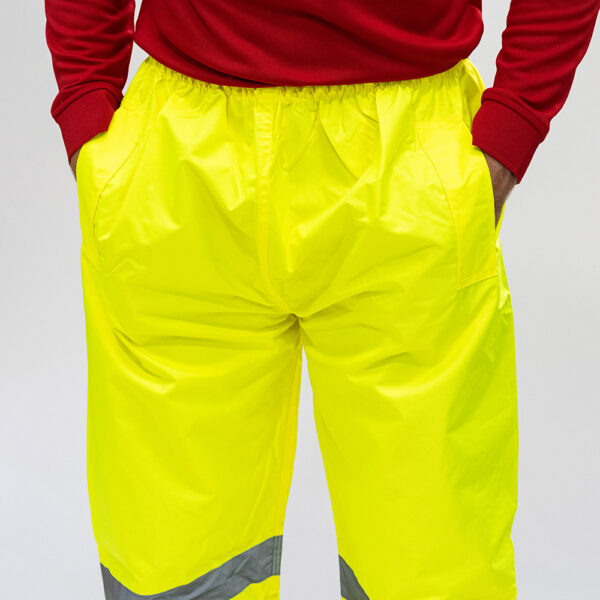 Hi-Vis Elastic Trousers Yellow-X Large