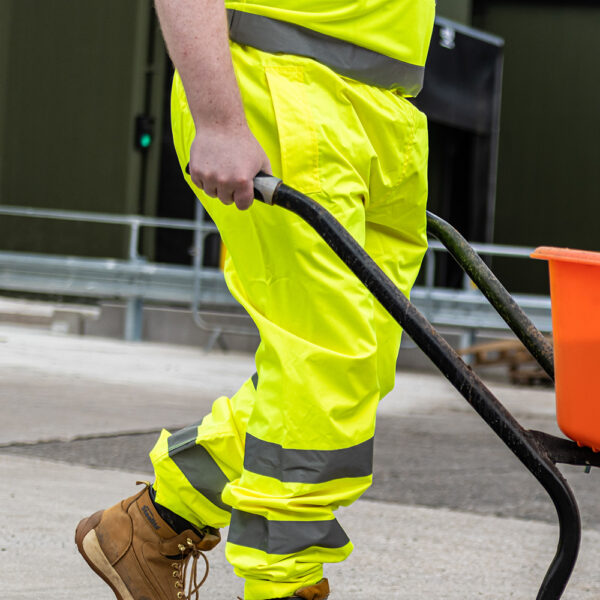 Hi-Vis Elastic Trousers Yellow-X Large