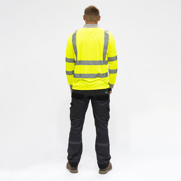 HVLSPXL_w3.jpg Hi-Vis Polo L/SLEEVE Yellow-X Large