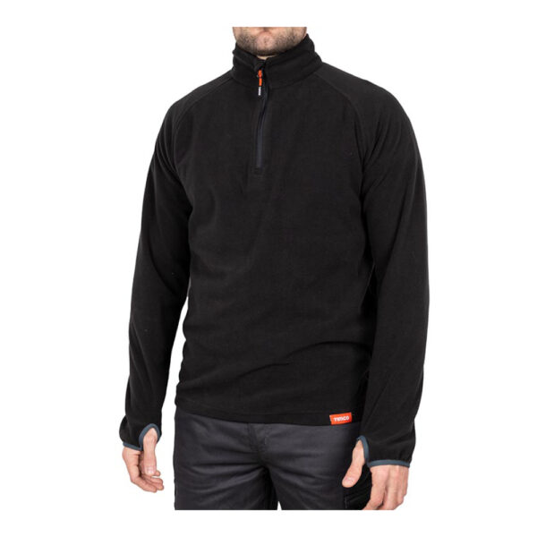 Half Zip Overhead Fleece Black-Large