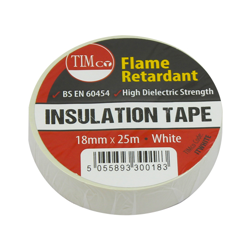 PVC Insulation Tape White-25m x 18mm