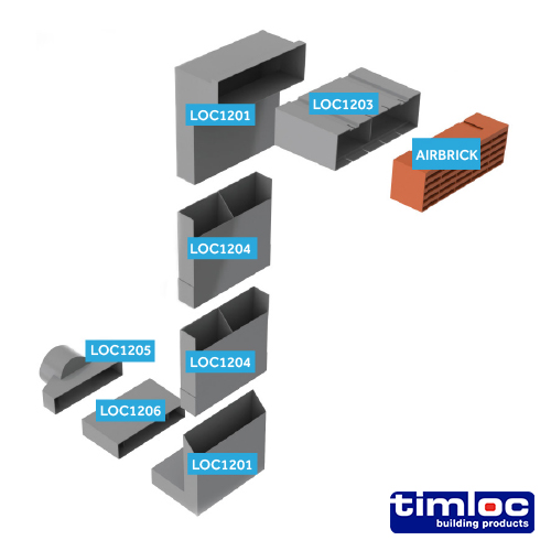 LOC1205_w3.jpg U/floor Vent Duct Adaptor-To suit 110mm
