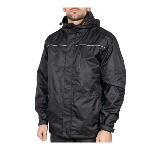 LRJ1001L_w2.jpg Lined Rain Jacket Black/Navy-Large