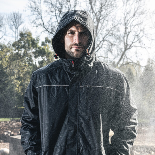 Lined Rain Jacket Black/Navy-X Large
