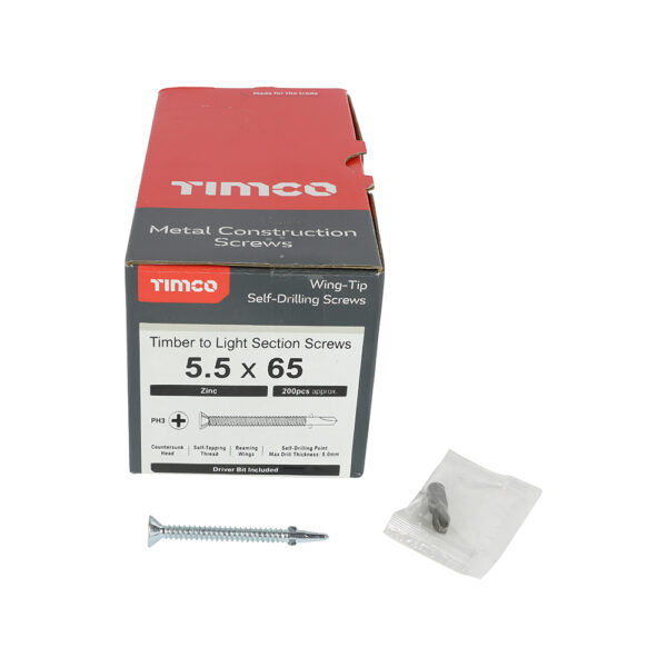 WingTip Screw S/DRILL No3 Zinc-5.5 x 65