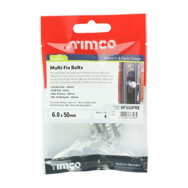 Multi-Fix Bolt Hex Flange Head-6.0 x 50