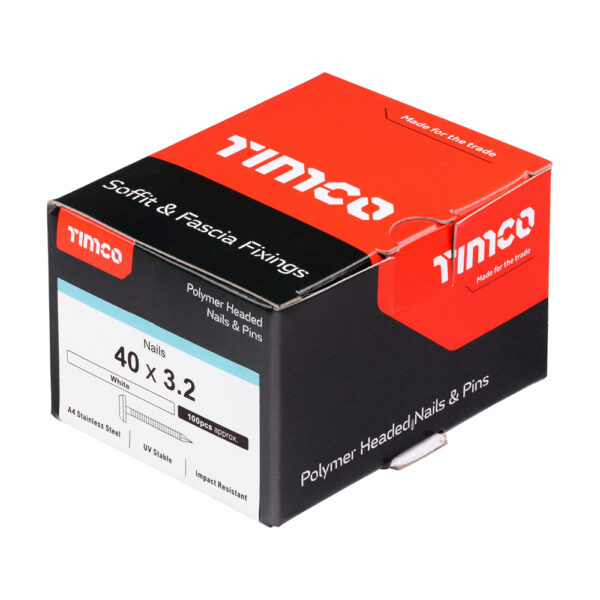 Polymer Headed Nail WHITE-40mm