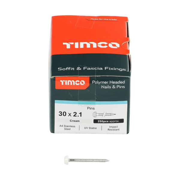 Polymer Headed Pin CREAM-30mm