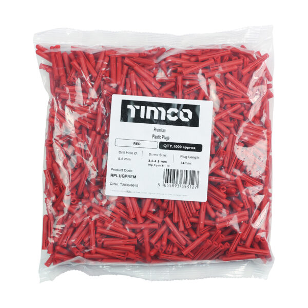 Premium Plastic Plugs - Red-34mm