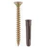 Screws & Brown Plastic Plugs-35mm Brown Plug, 5.0x50 Screw