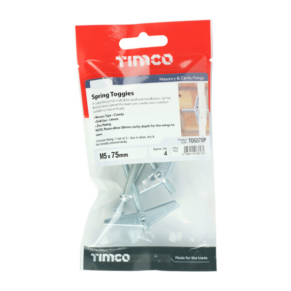Spring Toggle - BZP-M5 x 75
