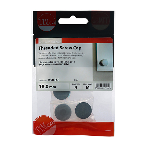 Threaded Screw Cap POL Chrome-18mm