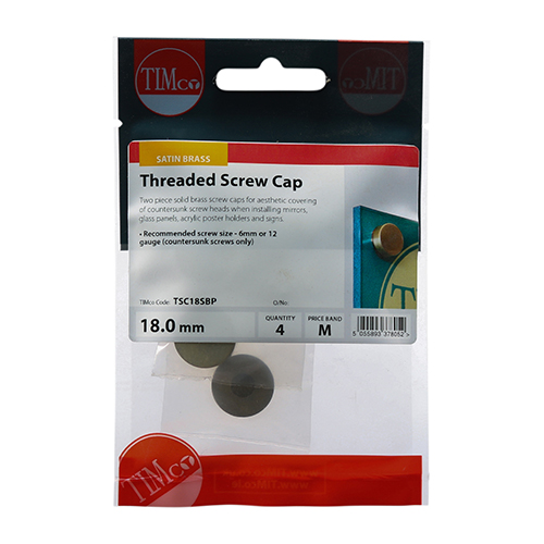 Threaded Screw Cap SAT Brass-18mm