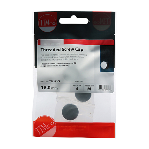 Threaded Screw Cap SAT Chrome-18mm
