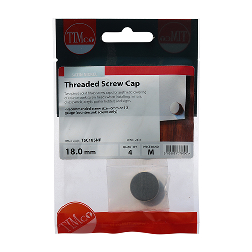 Threaded Screw Cap SAT Nickel-18mm