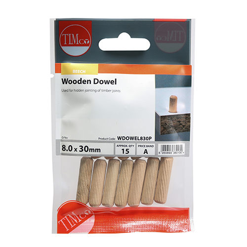Wooden Dowels-8.0 x 30