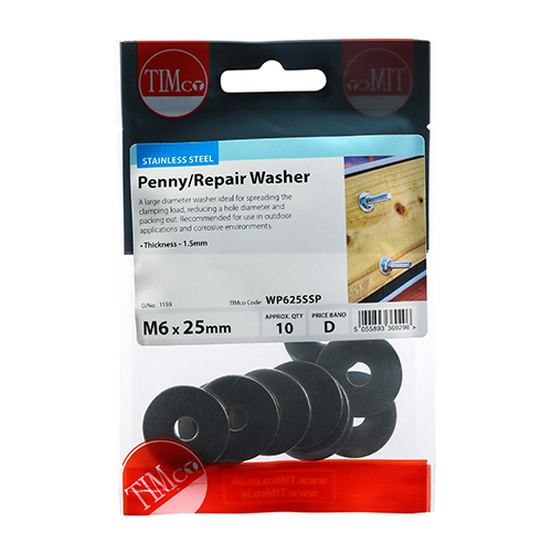 Penny Washer DIN 9054 - A2 SS-M6 x 25