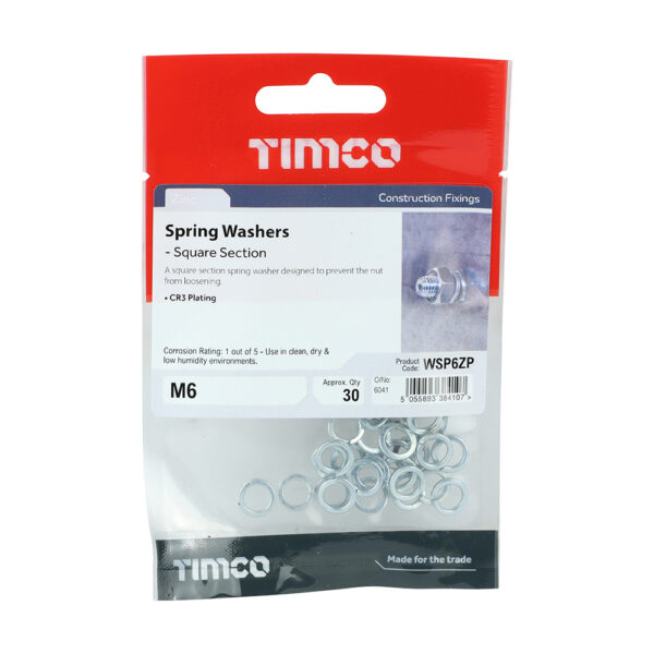 SQ Spring Washer DIN 7980 -BZP-M6