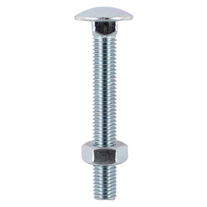 Carriage Bolt & Hex Nut - BZP-M10 x 100