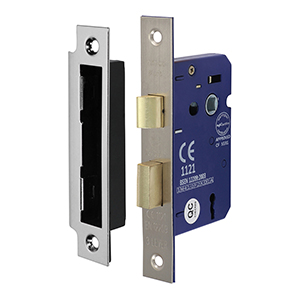 3 Lever Deadlock - Electro Brass 65 case / 45 backset