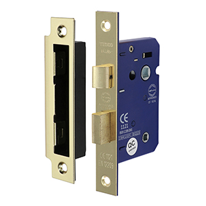 3 Lever Deadlock - Electro Brass 65 case / 45 backset
