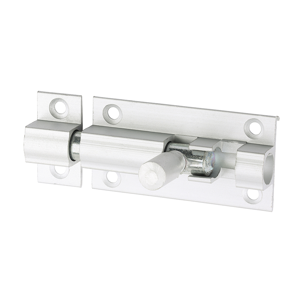 Straight Barrel Bolt - Satin Aluminium 100 x 25